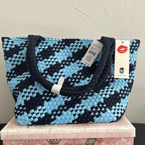 Wild fox NWT Blue and Black Woven Tote Bag